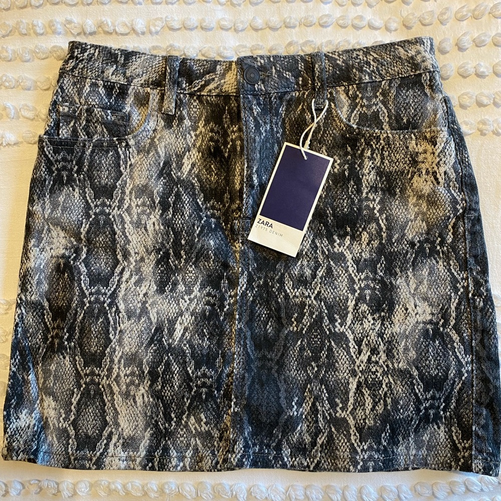 Python Zara denim skirt